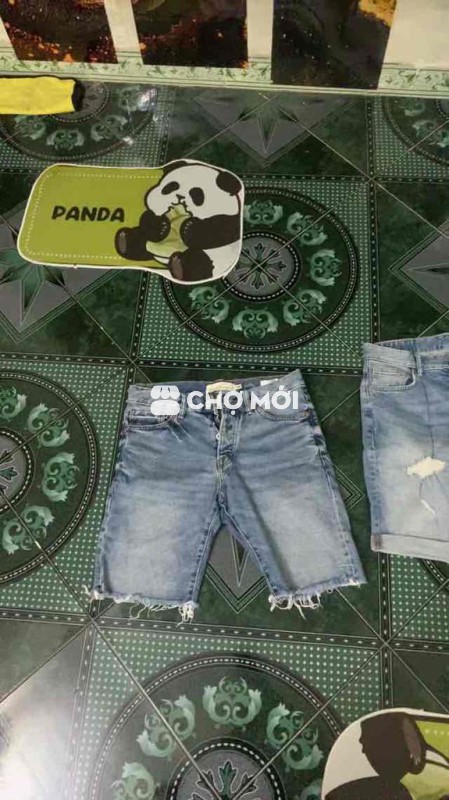 Quần short Jean H&M nam màu xanh dương