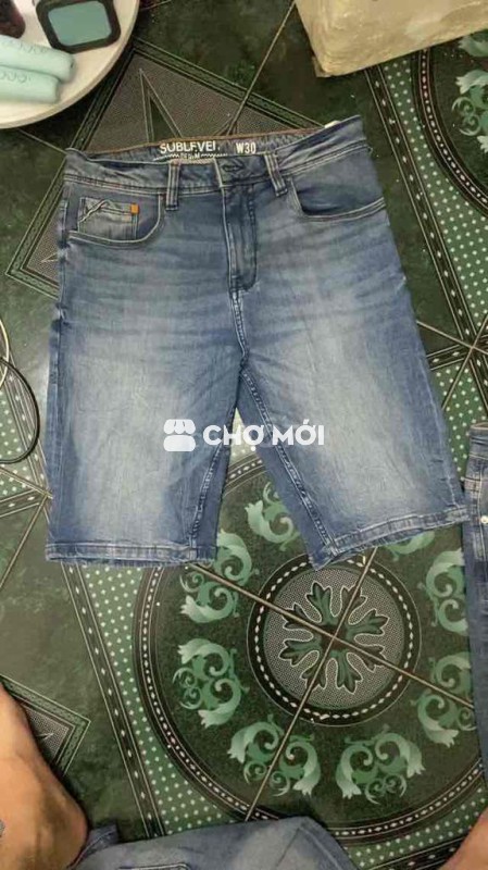 Quần short jean nam SUBLEVEL xanh nhạt W30