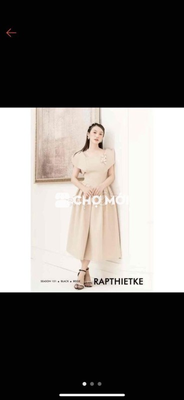 Đầm cổ vuông tay lỡ tùng xoè (RẬP)