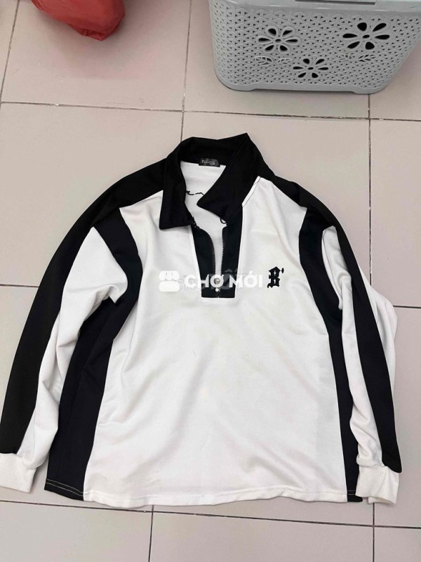 Sweater dáng rộng Zenithrose khoá zip