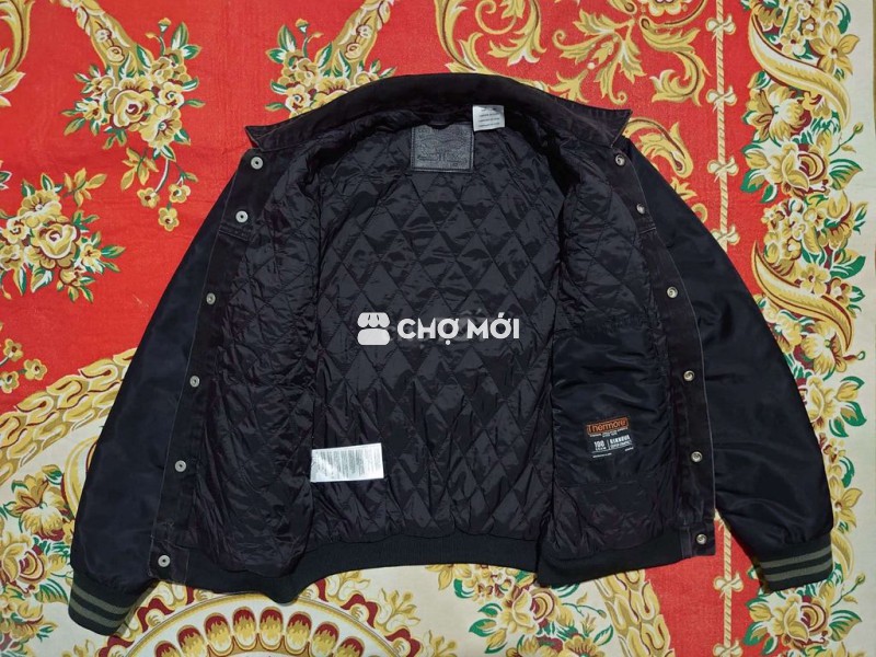 Boomber Levis  phối denim trần bông đen size S