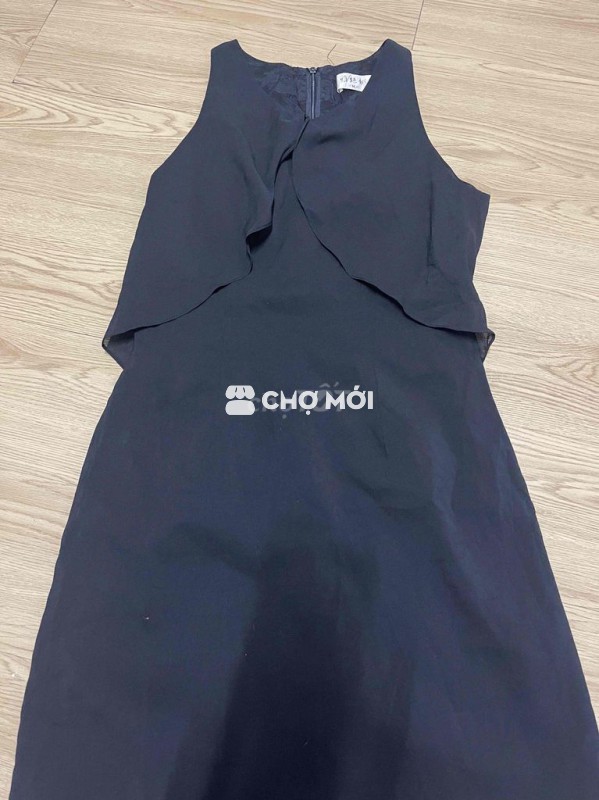 Đầm suông nữ sát nách màu xanh đen