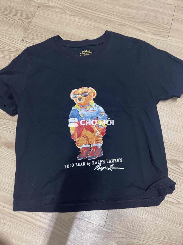 Áo thun Polo Ralph Lauren cổ tròn cotton đen