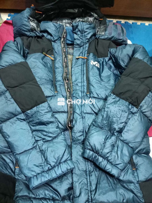 Áo khoác phao Millet xanh dương, đen size 100