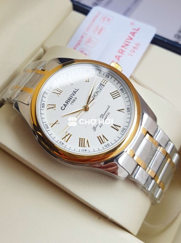 Đồng Hồ Cơ Thép Đúc 316L Màu Demi Vàng Cực Sang ☆