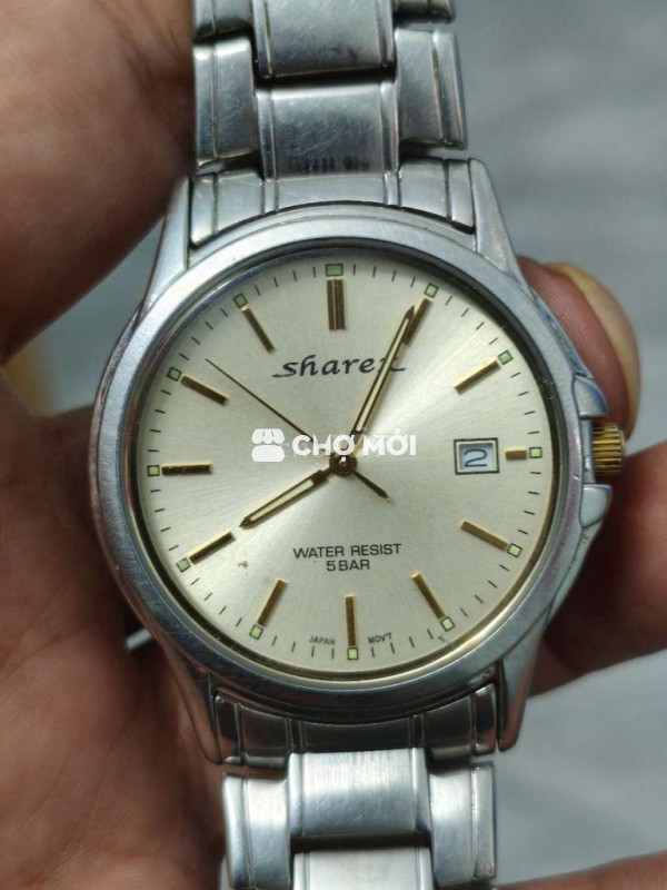 Đồng hồ Nhật, size 37mm, 1 lịch,mặt vàng &kim vàng