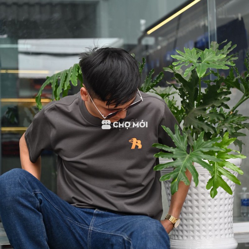 Áo thun basic cotton 100% màu xám chì