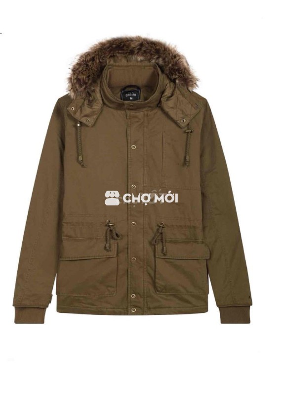 Áo Parka nam trần bông, mũ viền lông cáo đẹp