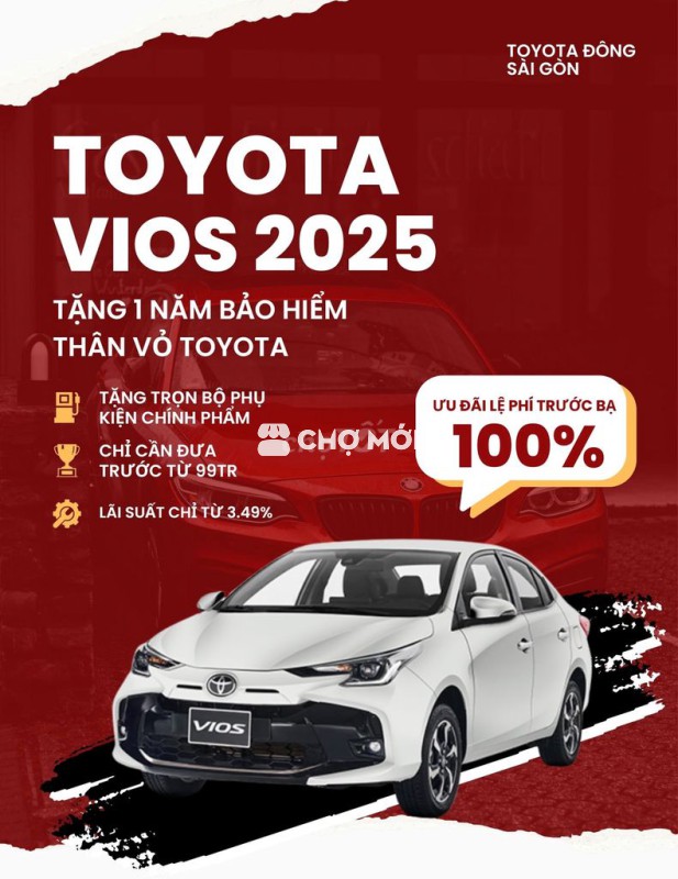 VIOS 2025 | Tặng 100% Trước Bạ | Tặng bảo hiểm