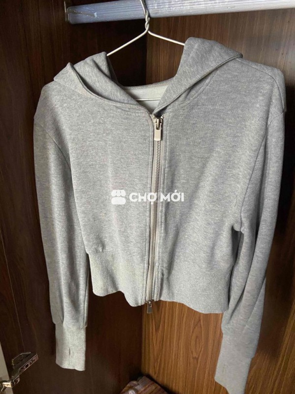 khoác zip xám