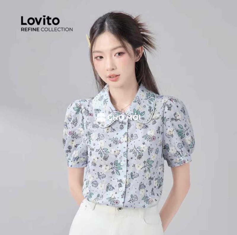 Áo sơ mi nữ hoạ tiết hoa Lovito