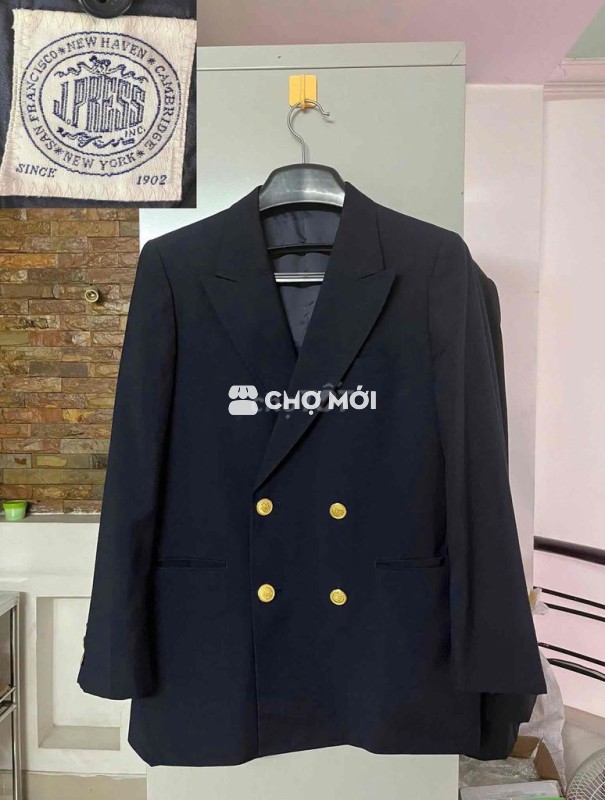 Vest 2 hàng cúc màu xanh navy hãng Jpress