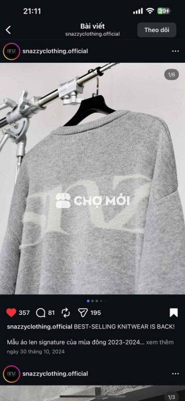 pass áo sweater snazzy chính hãng