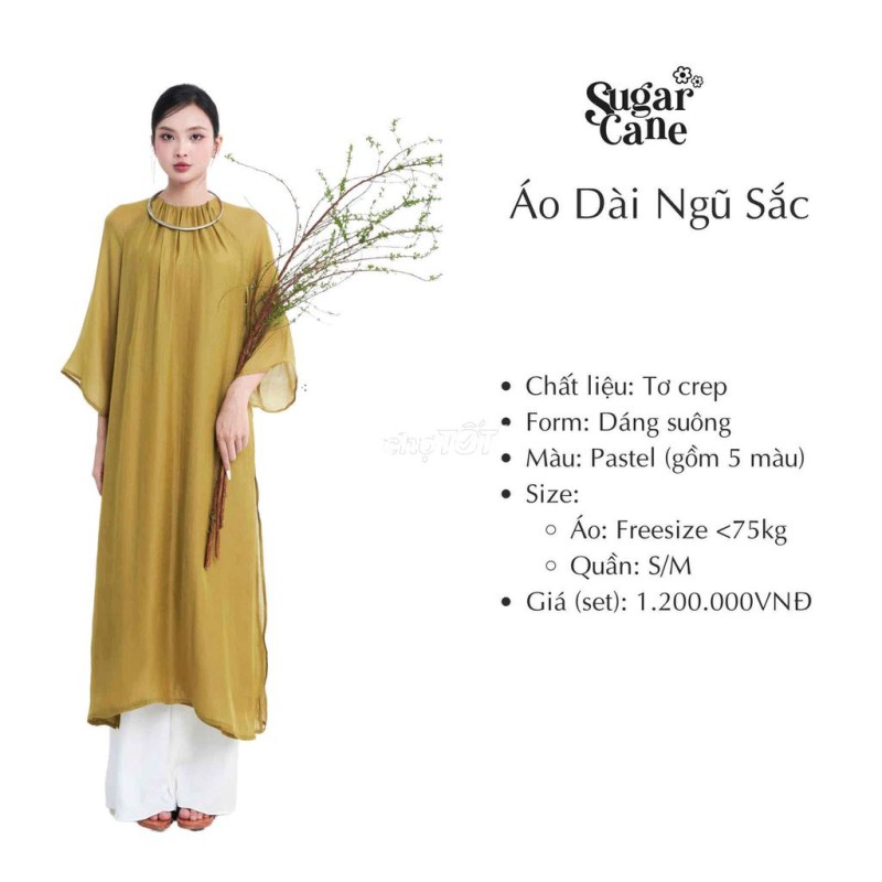 PASS SET ÁO DÀI TƠ SUGARCANE MỚI 100%