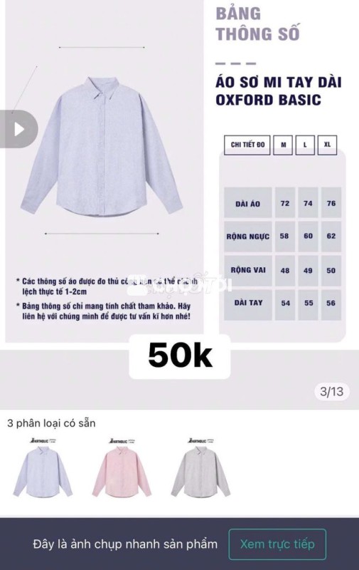 Áo sơ mi nam Oxford kẻ sọc