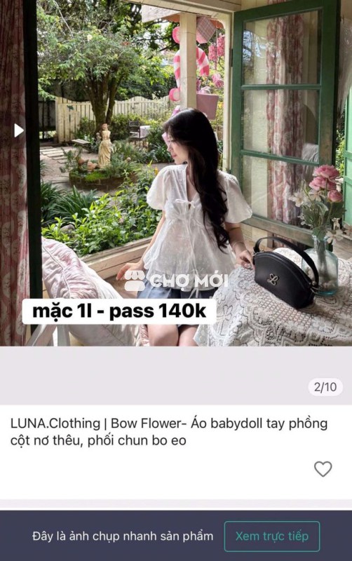 Áo babydoll LUNA.Clothing Bow Flower Nữ