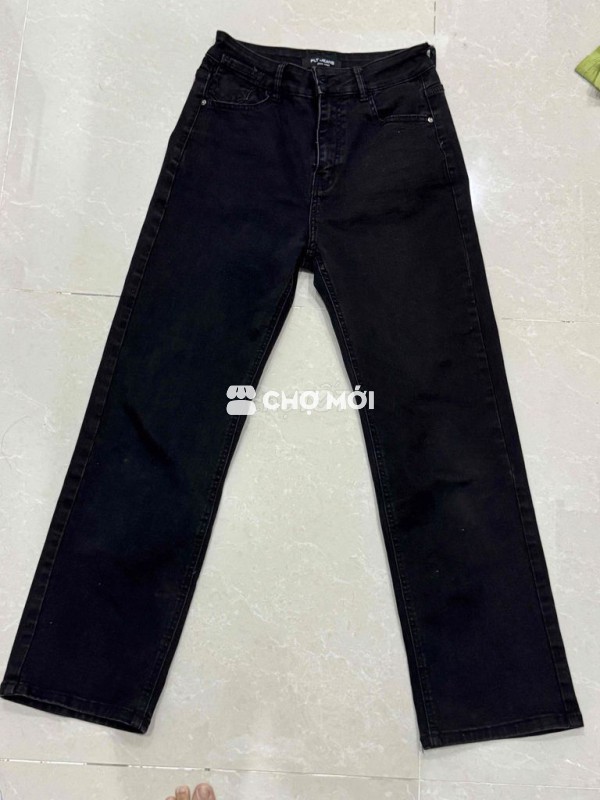 quần ống thẳng kaki đen nữ, chất co dãn, đứng form