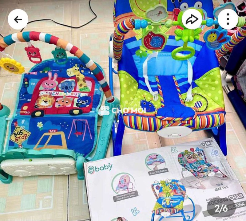 Cần pass ghế bập bênh + thảm nhạc cho bé