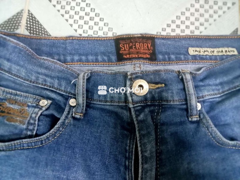 Quần jean Superdry nam xanh size 34