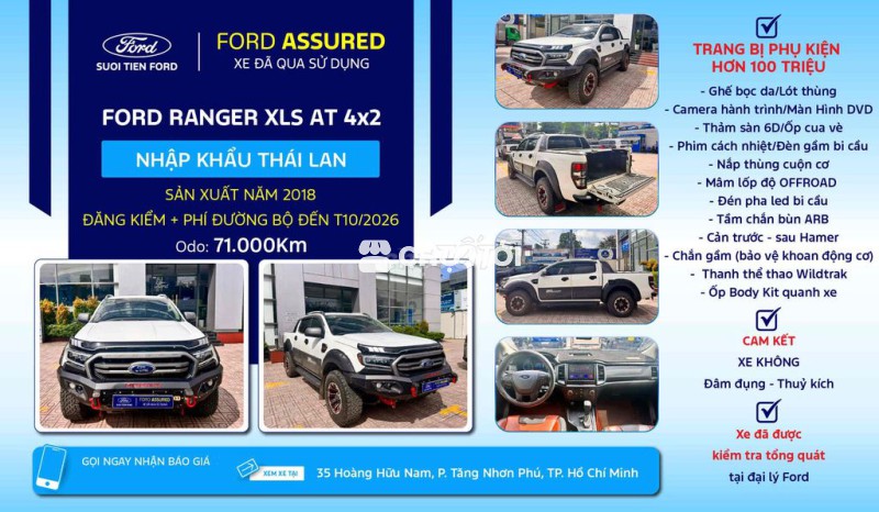 RANGER XLS AT 4x2 sx 2018 Lên nhiều đồ chơi