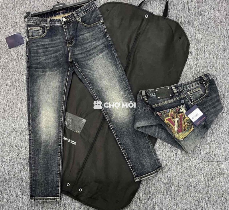 Quần Nam/ Quần Jean LV Check Túi Hoạ Tiết