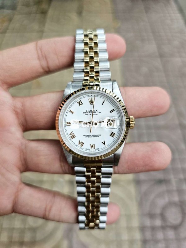 Rolex 16233 mặt la mã trắng (đời cuối bít lỗ)