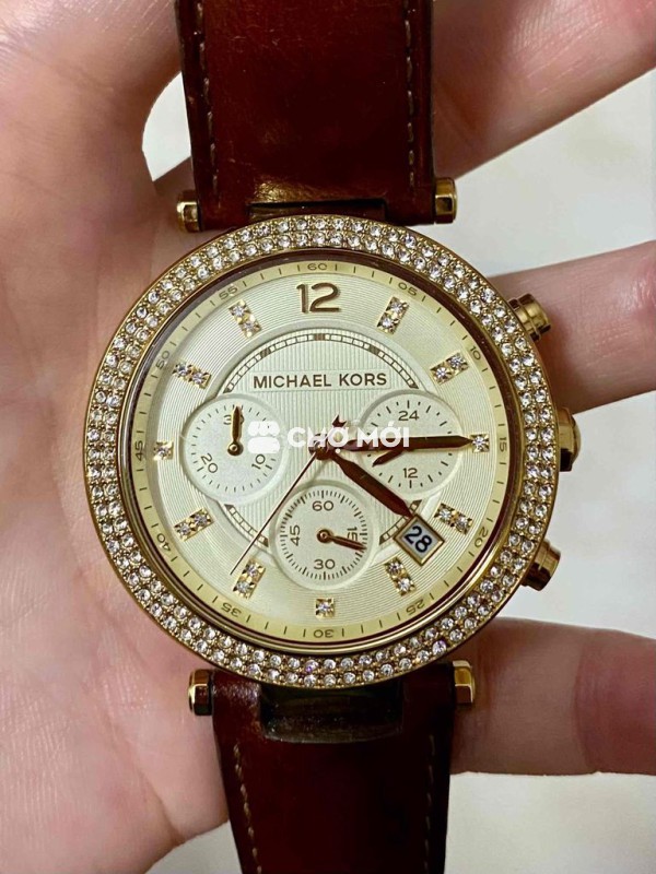 đồng hồ dây da MK size 40 like new 99%