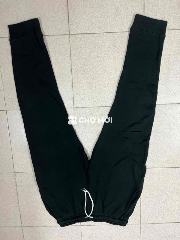 Quần nỉ da cá màu đen mềm nhẹ thoải mái thể thao