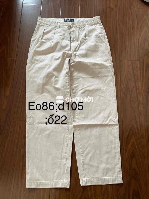 quần kaki Ralph Lauren bao check size 34; mới 96%