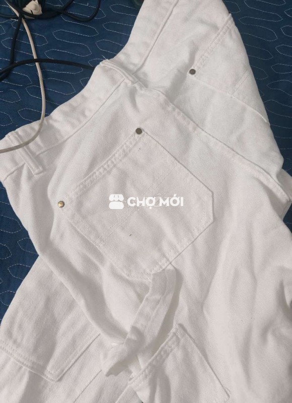 Quần jeans Unisex trắng size XL