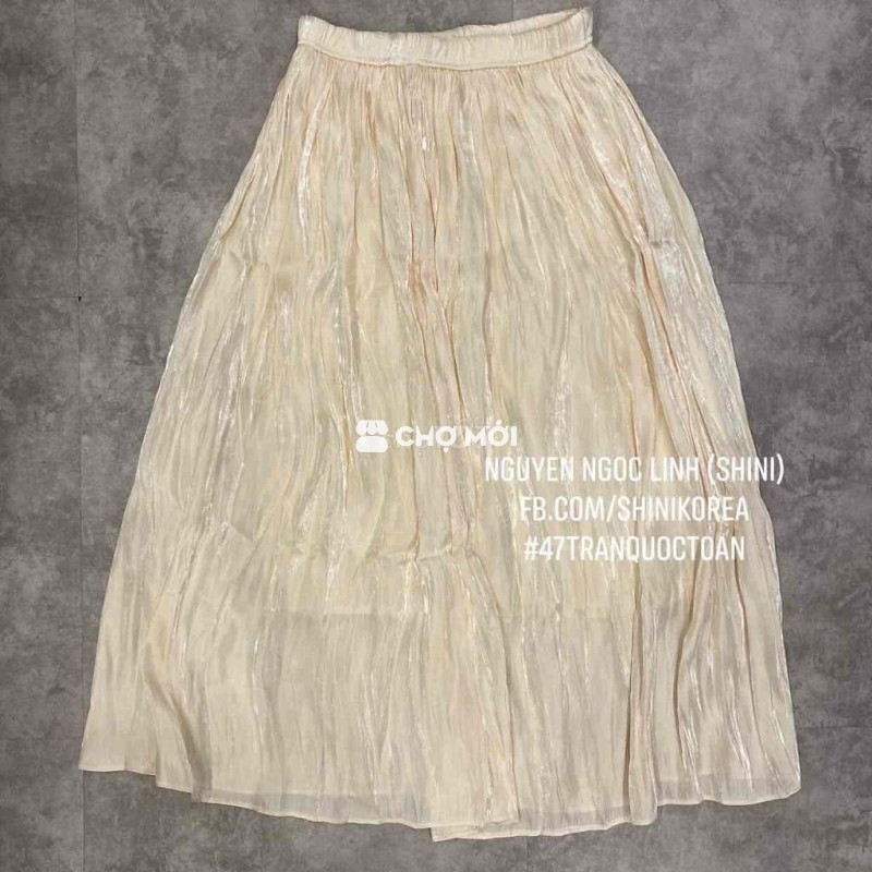 Chân váy maxi vải lụa