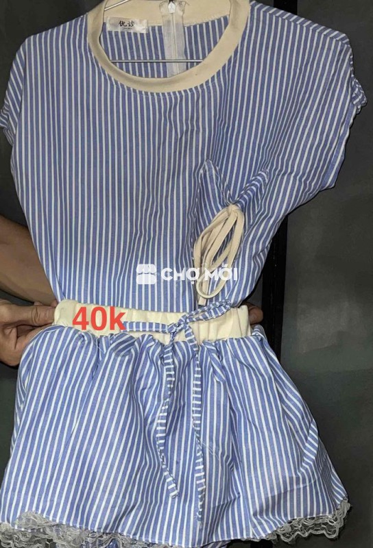 set jump kẻ sọc xanh