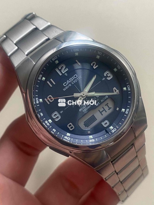 ĐIỆN TỬ SOLAR CHUẨN CASIO WVA-M600 MẶT XANH ĐẸP