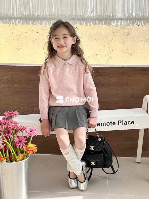 Áo len mỏng dài tay cho bé gái QCCC