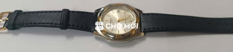 Đồng hồ nam máy Nhật dây da cao cấp, mặt vàng demi