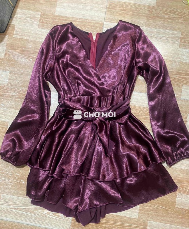 Jumpsuit Nữ Lụa Tím eo Dưới 72cm