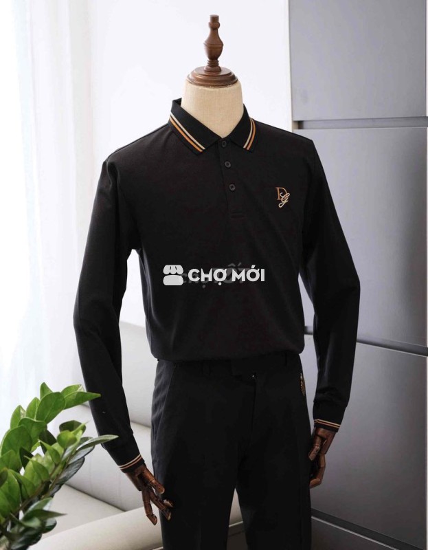 Áo Polo Nam Tay Dài DG Đen Cao Cấp