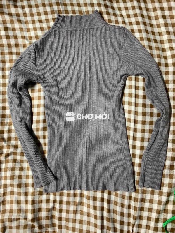 Áo len nữ len tăm ôm Xám