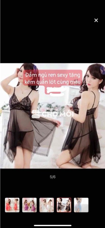 Đầm ngủ Nữ Ren Đen Gợi cảm