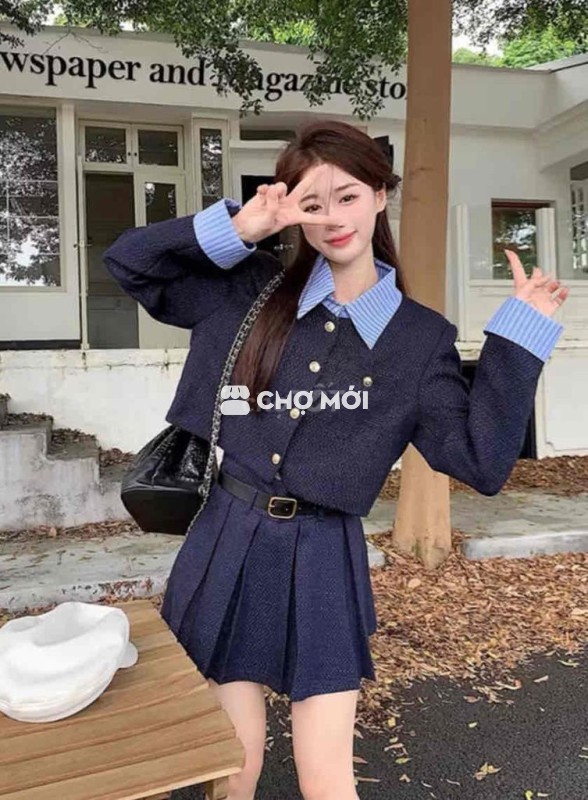 Set váy dạ Nữ Xanh than