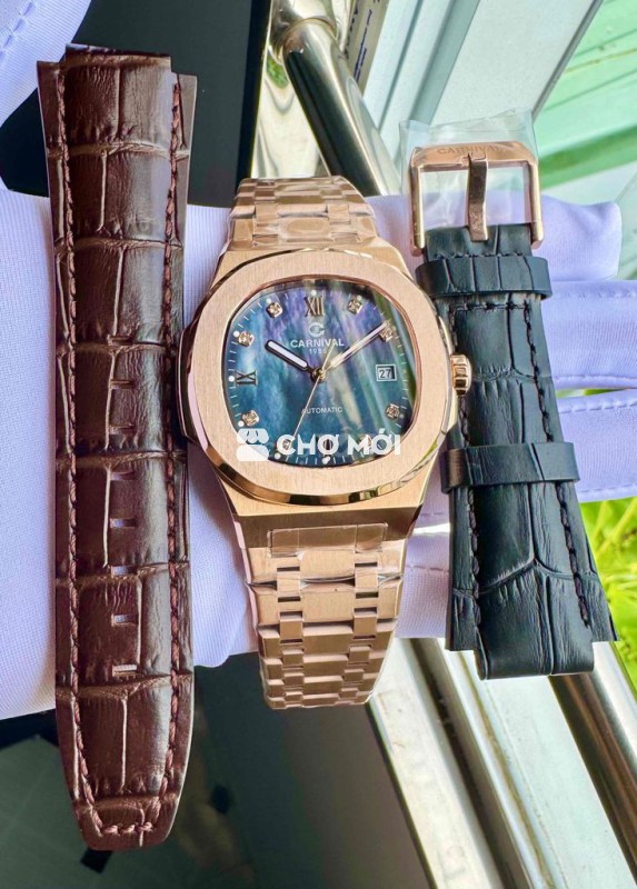 Carnival Phôm Nautilus dây thép rose gold