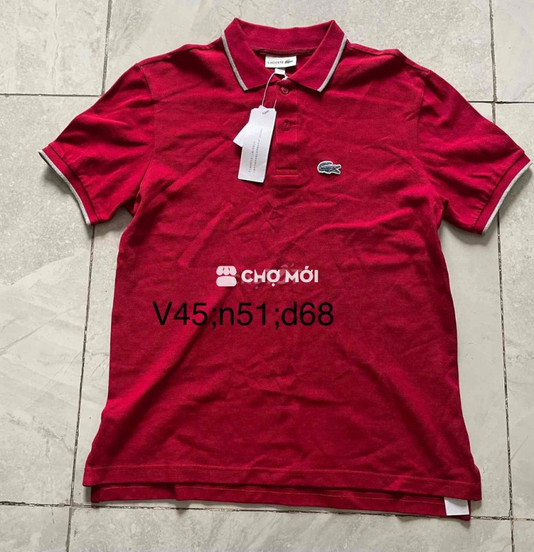 Áo thun polo Lacoste Nam Đỏ size 4