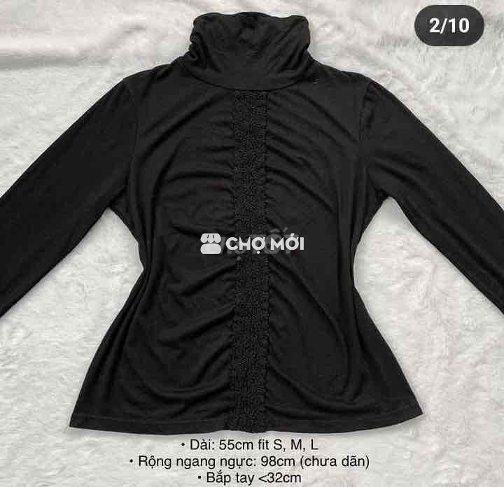 Áo thun nữ Thun cổ lọ dài tay