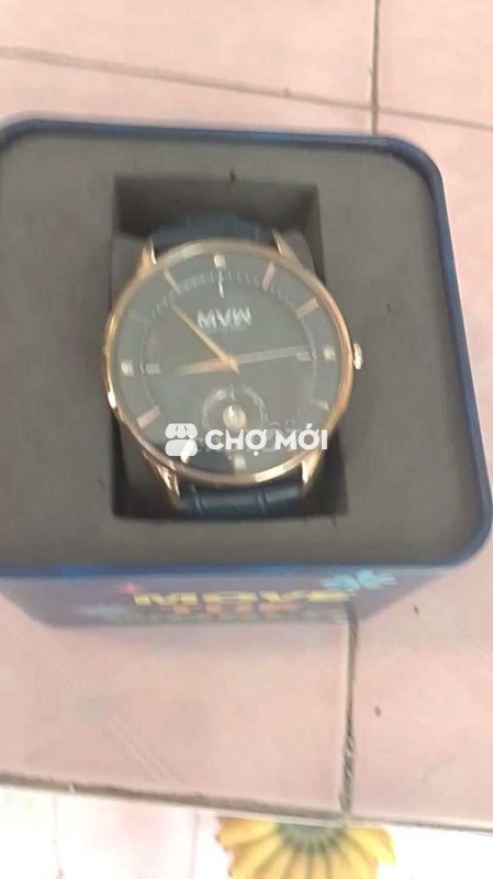Đồng hồ MVW nhật,da Đen Vàng hồng,size39
