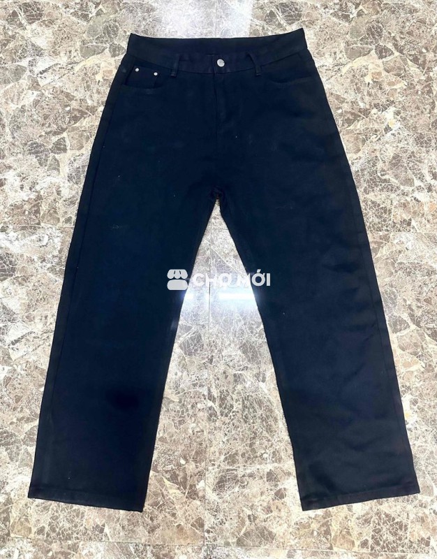 Quần jeans unisex Nhật Bản màu Đen tuyền 0000