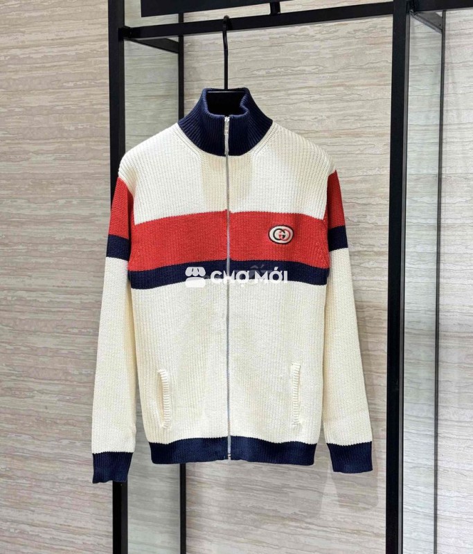 Áo Khoác Nam GC Be Kẻ Đỏ