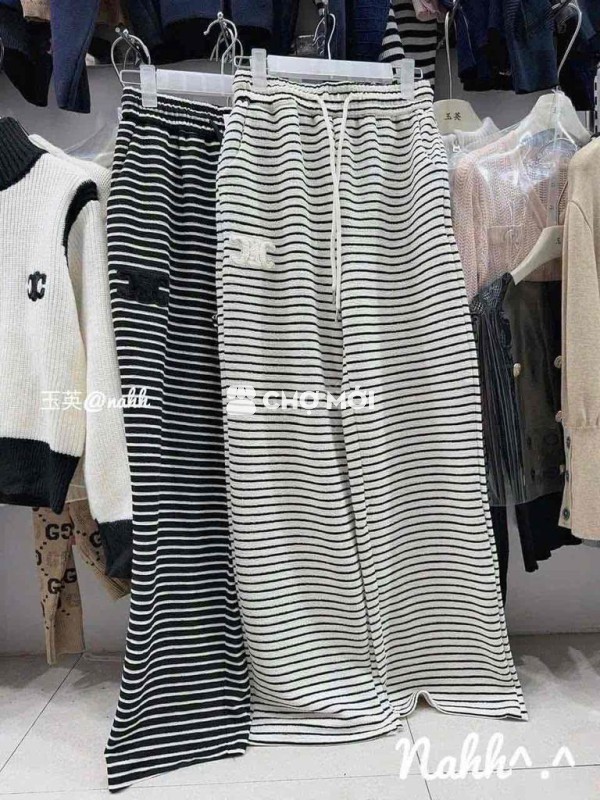 Quần dài nữ len kẻ sọc ngang