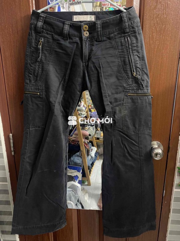 quần kaki cargo pant màu đen