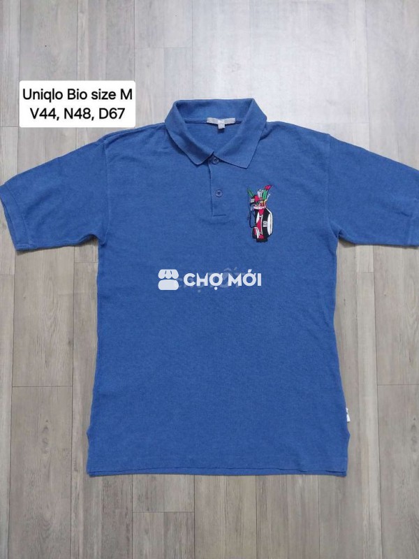 Áo polo Uniqlo Cotton sợi gai Xanh M