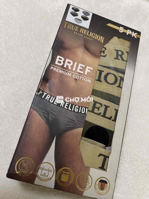 Quần lót True Religion Nam Cotton Đen